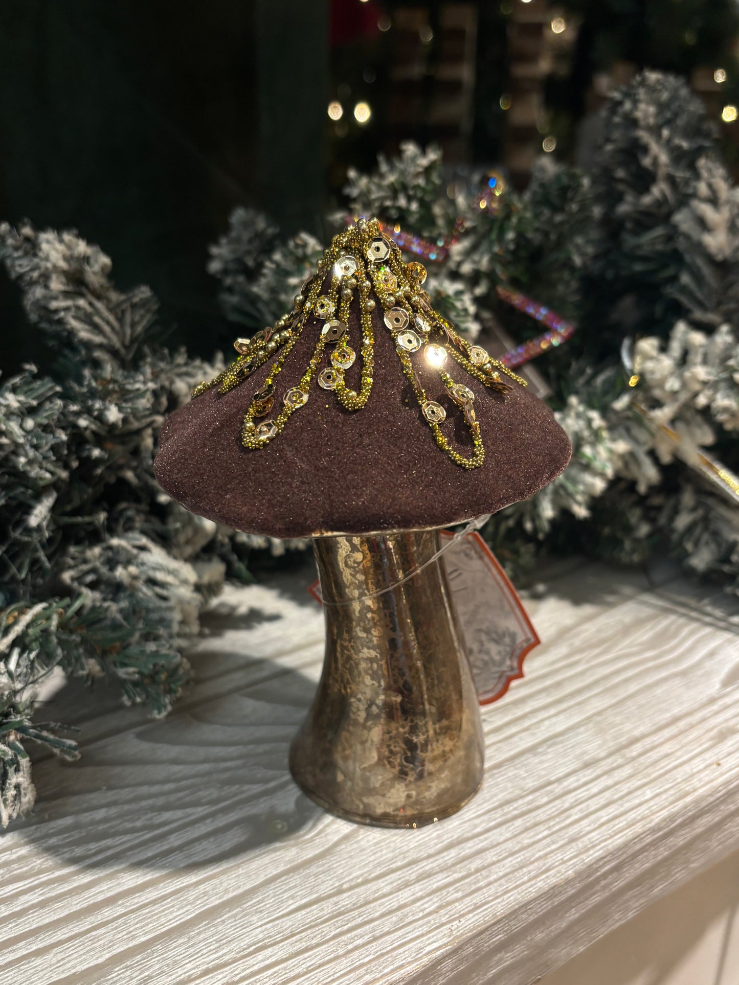 Fungo Decorativo Ornamentale Marrone Scuro